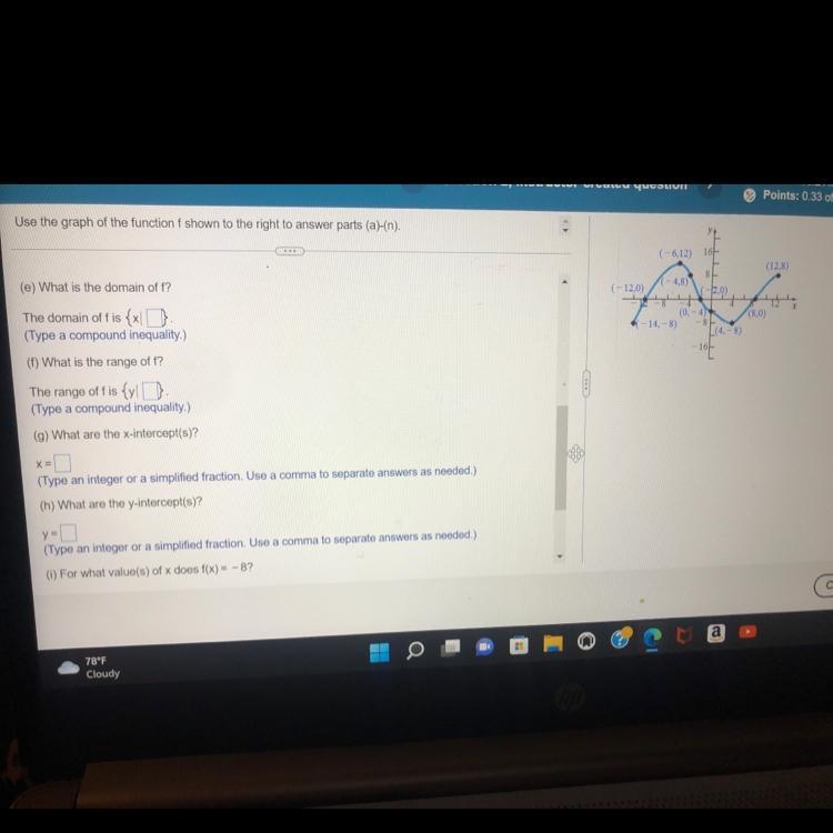 This is a question with a few part for my homework finding the domain of f and using-example-1