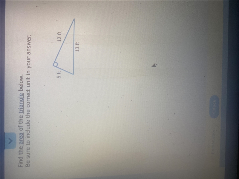 Find the area of the triangle below.Be sure to include the correct unit in your answer-example-1