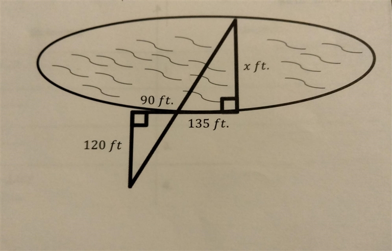 Determine the width of the pond.​-example-1