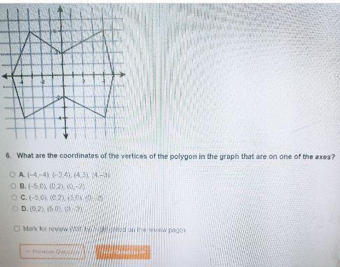 What are the coordinates of the vertices of the polygon in the graph that are on one-example-1