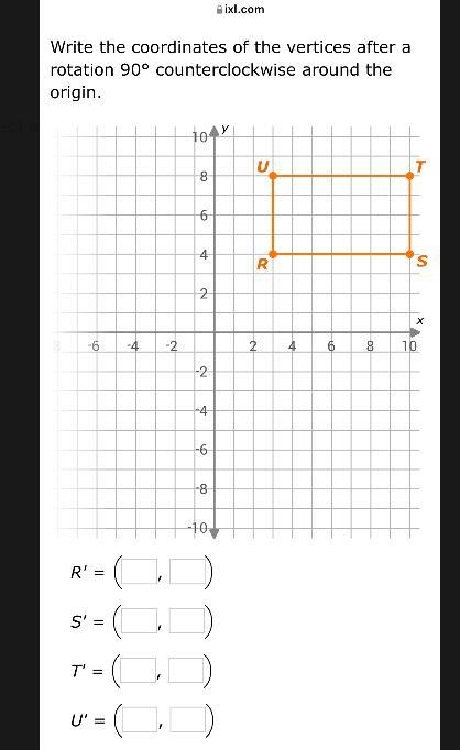 Write the coordinates of the vertices after a rotation 90° counterclockwise around-example-1