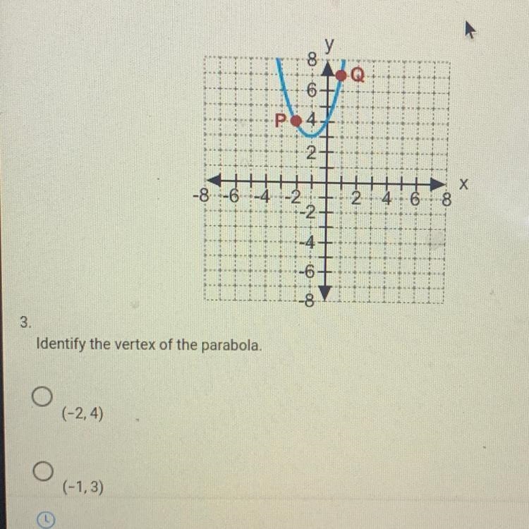 Identify the vertex of the parabola ?-example-1