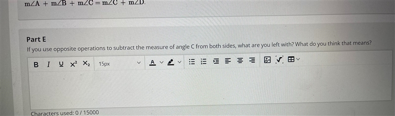 Part EIf you use opposite operations to subtract the measure of angle C from both-example-2