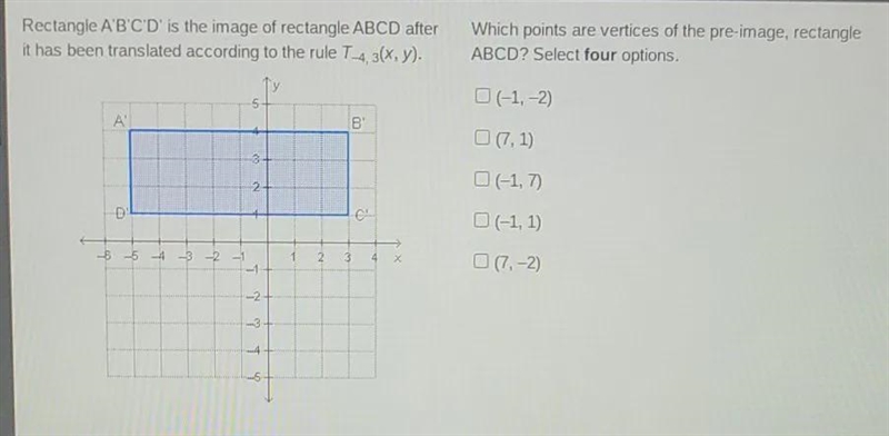 Which points sre vertices of the pre-image, rectangle ABCD?Makes no sense-example-1