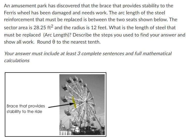 An amusement park has discovered that the brace that provides stability to the Ferris-example-1