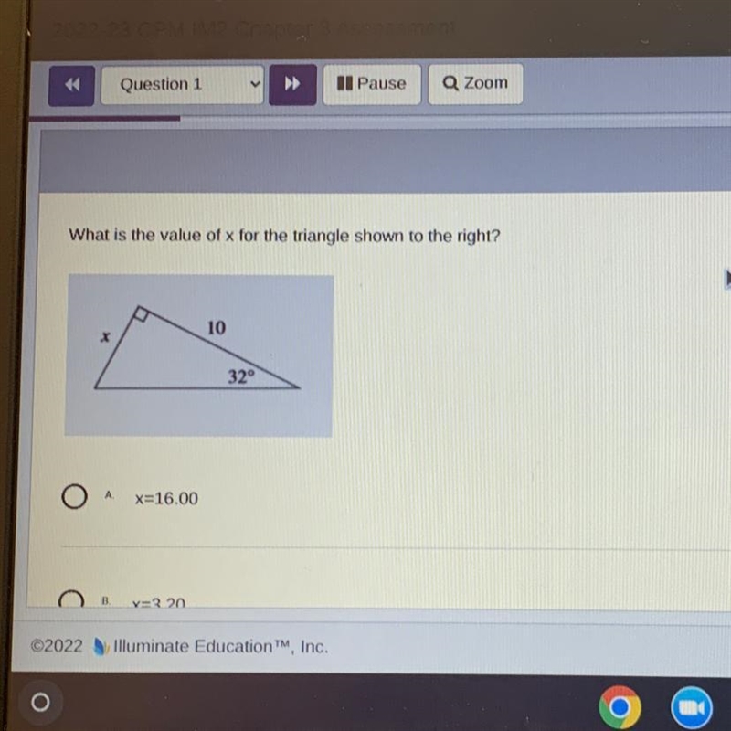 What is the value of x for the triangle shown to the right?-example-1