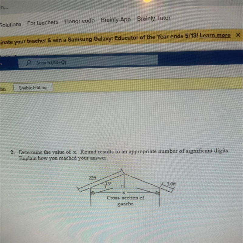 Determine the value of x Round results to an appropriate number of significant digits-example-1