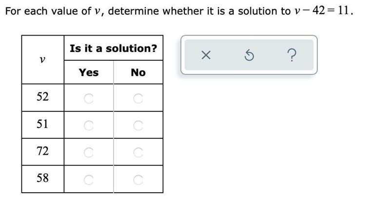 For each value of v, determine whether it is a solution to =−v4211.-example-1