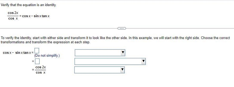 option 1 drop down are: even-odd identity, quotient identity, Pythagorean identity-example-1