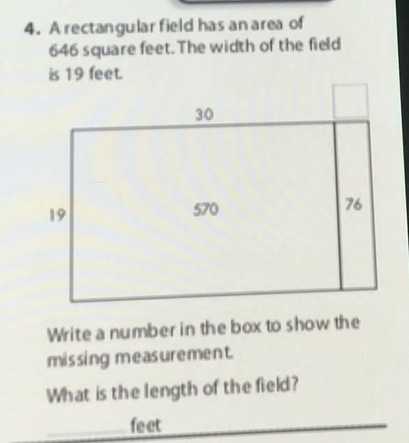 Arectangular field has an area of 646 square feet. The width of the field is 19 feetWite-example-1