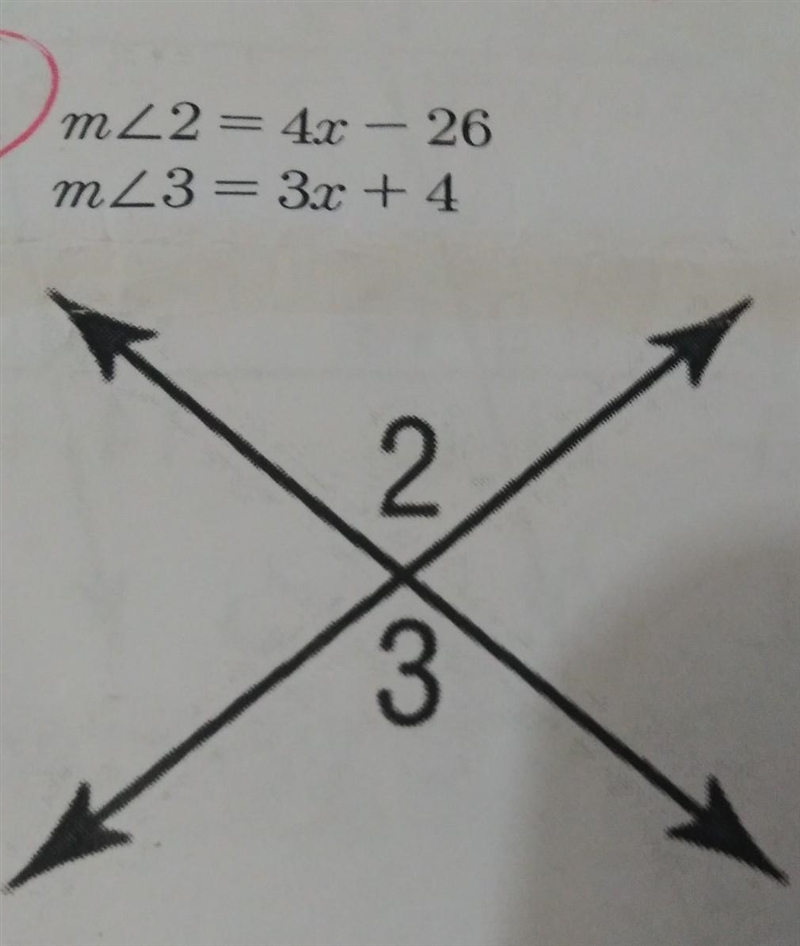 Find the measure of each numbered angle and name the theorem or postulate that justify-example-1