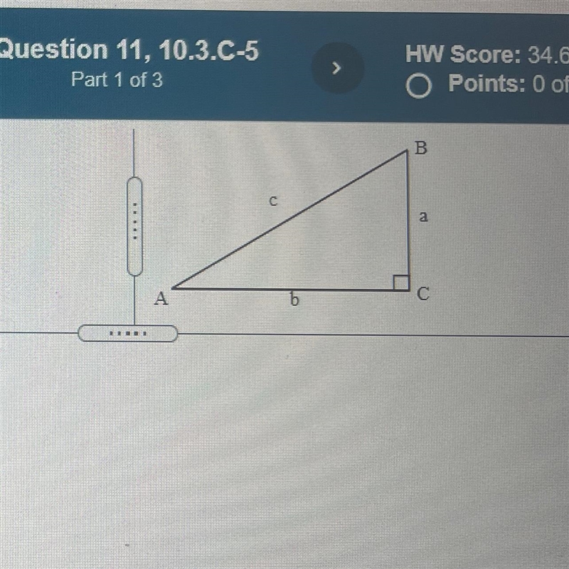 Solve the right triangle ABC for all missing parts. Express all angles in decimal-example-1