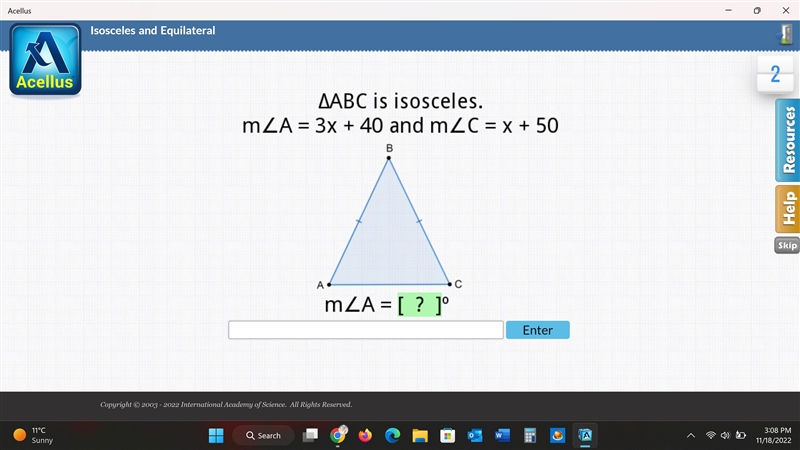 (HELP ASAP) ABC Is Isosceles m-example-1