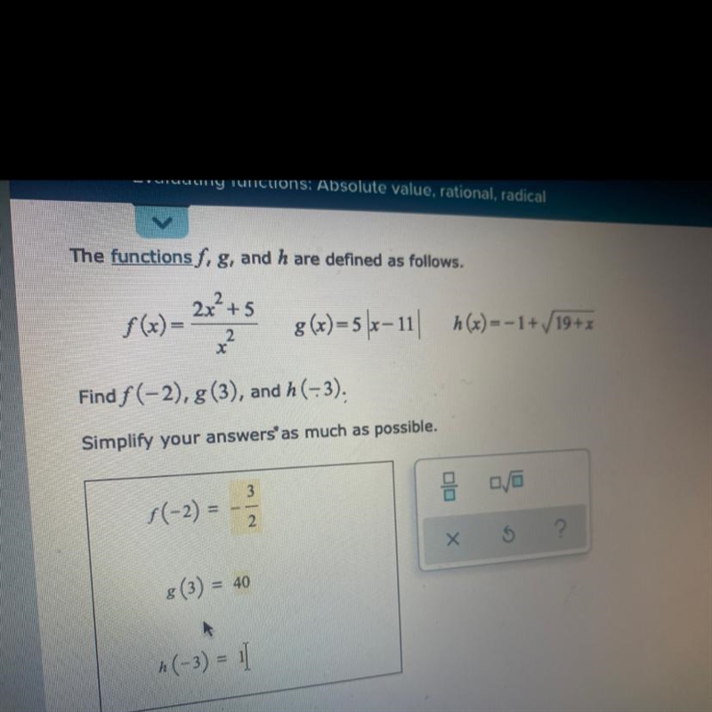 Absolute value rational , radical Is this correct!?-example-1