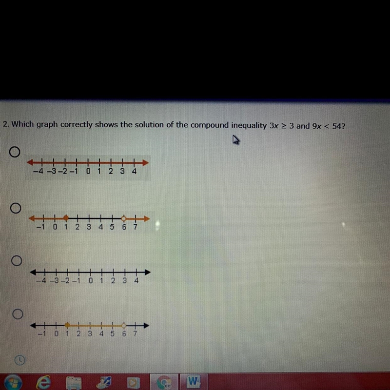 Which graph correctly shows the solution of the compound inequality 3x > and 9x-example-1