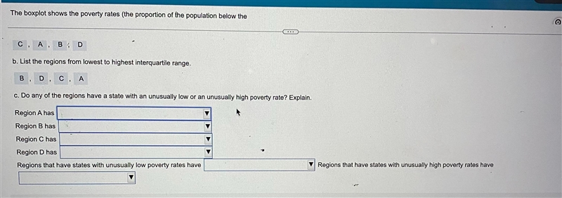 C. Do any of the regions have a state with an unusually low or an unusually high poverty-example-2