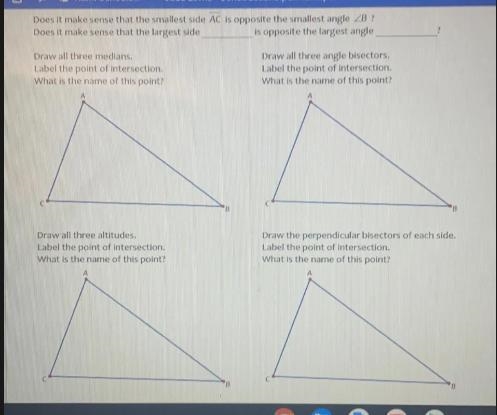 Angles and lines for geometry Help with the last 3 triangles.-example-1