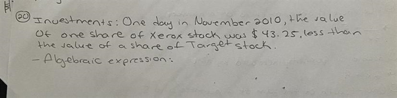 Investments: One day in November 2010, the value of one share of Xerox stock was $43.25 less-example-1