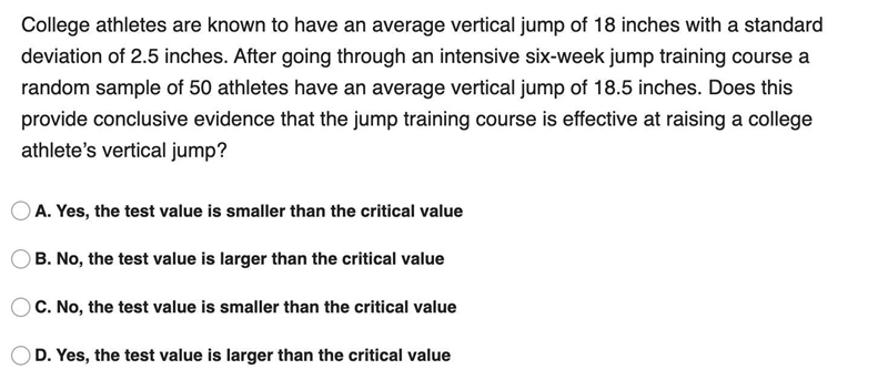 College athletes are known to have an average vertical jump of 18 inches with a standard-example-1