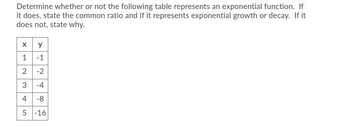 An exponential function is a function that represents the relationship where there-example-1