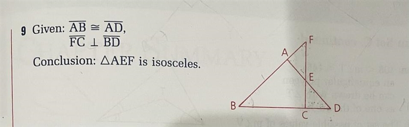 Geometry Problem - Given: segment AB is congruent to segment AD and segment FC is-example-1