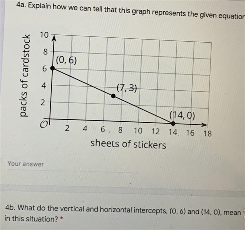 4a. Explain how we can tell that this graph represents the given equation.*1 point-example-1