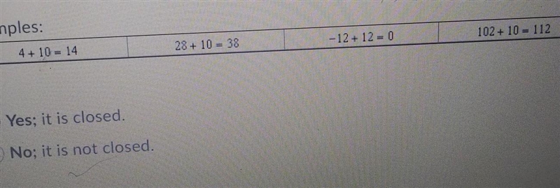 Is set of even number closed under operation of addition ?-example-1