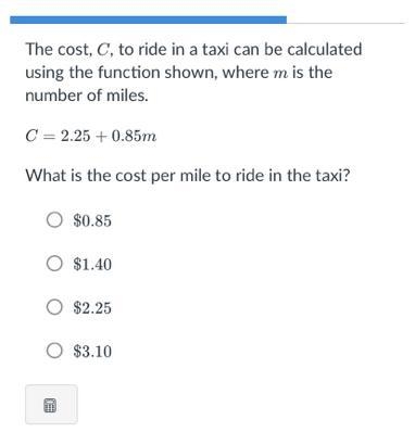 What is the cost per mile to ride in the taxi?-example-1