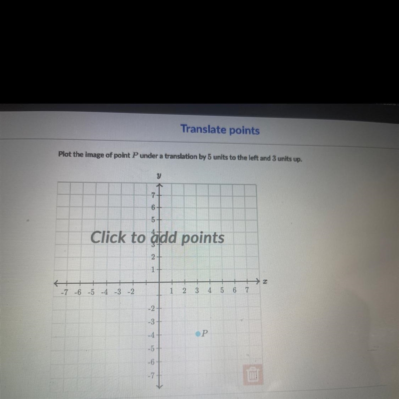 Plot the image of point P under a translation by five units to the left and three-example-1