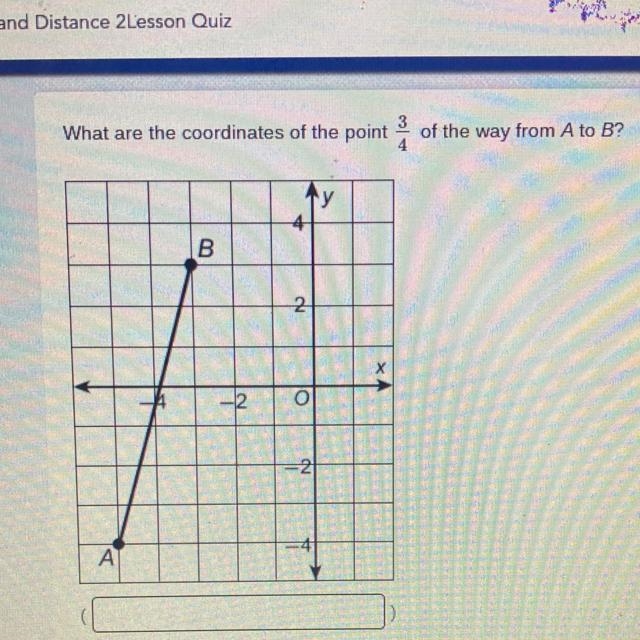 What are the coordinates of the point 3/4 of the way from A to B-example-1