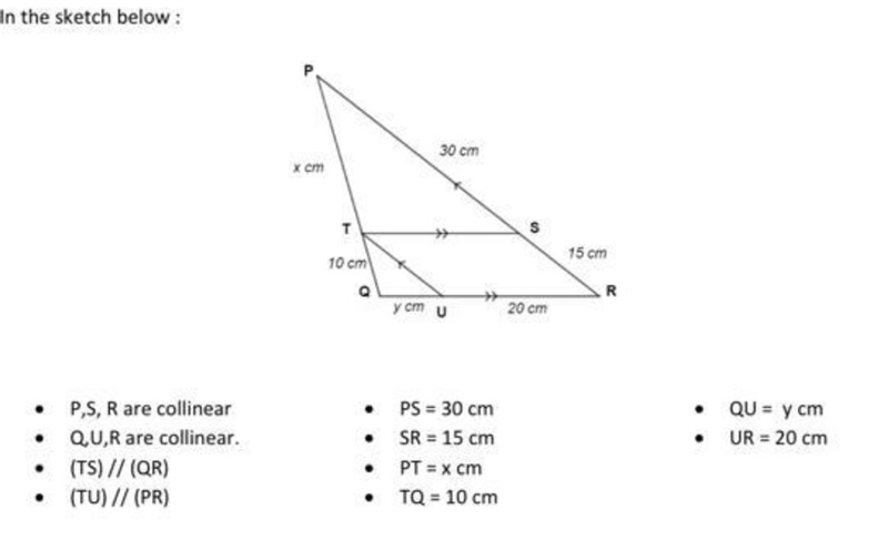 Pls help a little exercise on thales. Using the letters in the diagram, write down-example-1