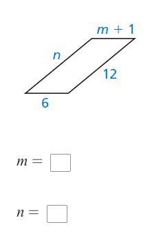 Find the value of each variable in the parallelogram.-example-1