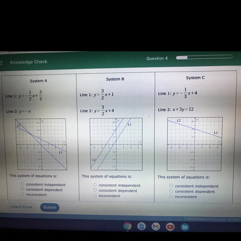 ExpandFor each system of linear equations shown below, classify the system as &quot-example-1