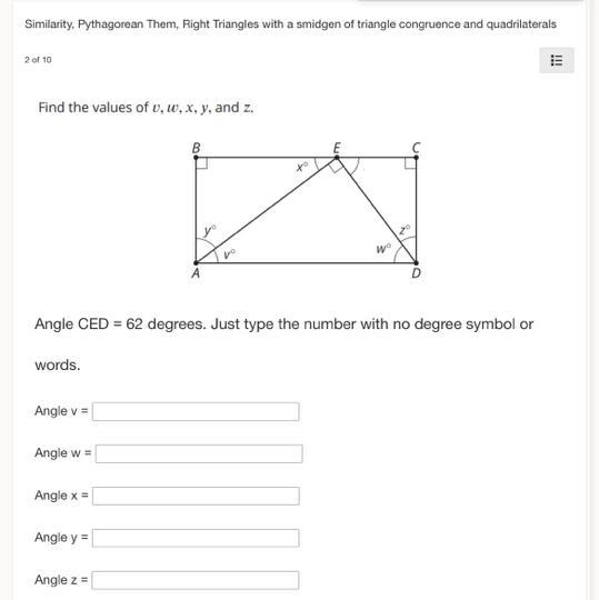 Angle CED = 62 degrees-example-1