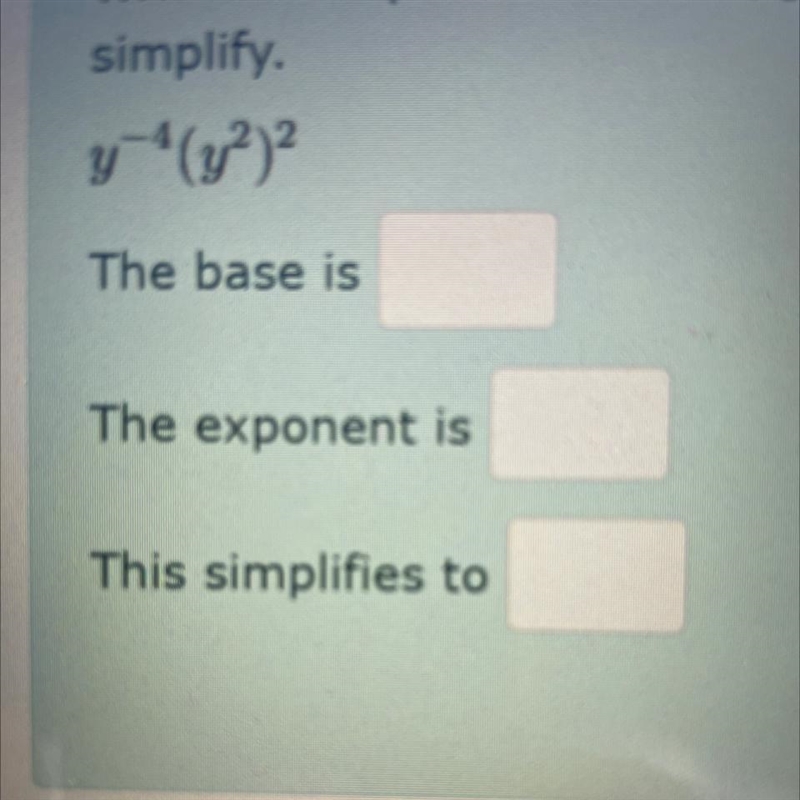 Write the expression. With a single base and single positive exponent then simplify-example-1