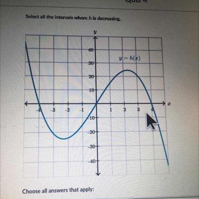 A: -4 < x < -3B: -2 < x < 0C: 0 < x < 2D: none of the above-example-1