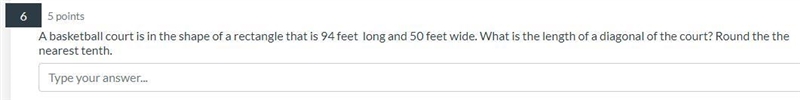 A basketball court is in the shape of a rectangle that is 94 feet long and 50 feet-example-1