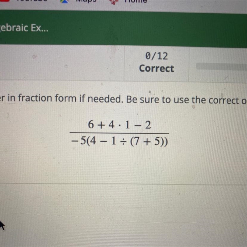 Evaluate the following expressions expressing your answer in fraction form if needed-example-1