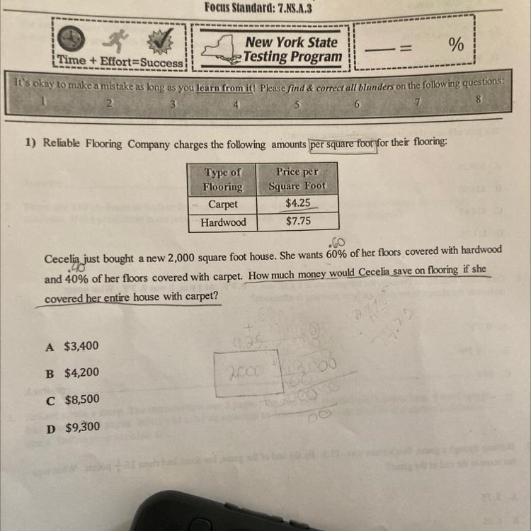 Cecelia just bought a new 2000 square pot house . she wants 60% of her floors covered-example-1