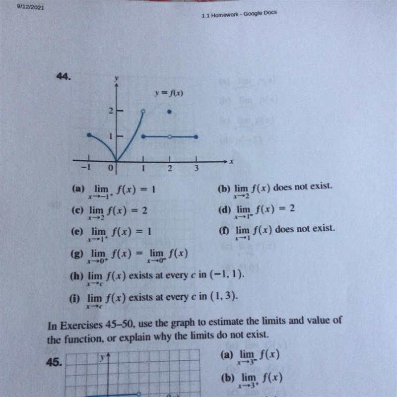 Number 44: which statements are true and which one are false about the function y-example-1