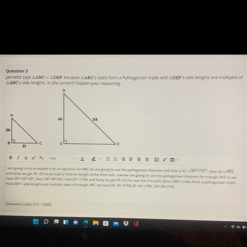 Can someone help me with this geometry question I don’t know if I am right.-example-1