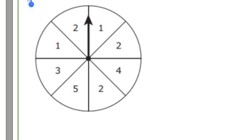 The spinner is divided into 8 equal sections and the arrow is spun one time. What-example-1