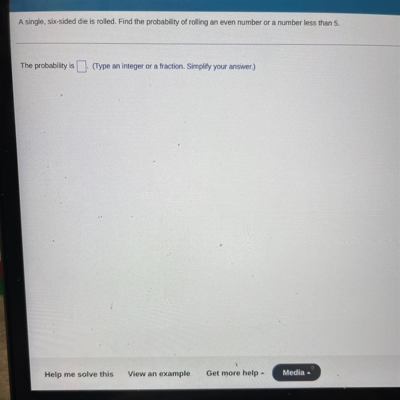 I need help with this question - make sure you type it in a fraction or integer for-example-1