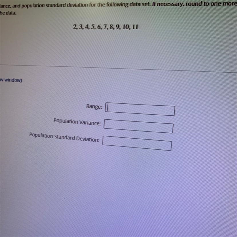 Calculate the population variance and population standard deviation for the following-example-1