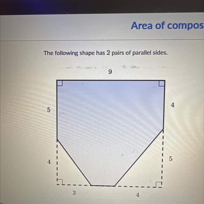 The following shape has 2 pairs of parallel sides.-example-1