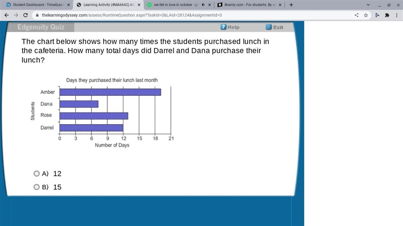 A. 12 B. 15 C. 17 D. 19-example-1