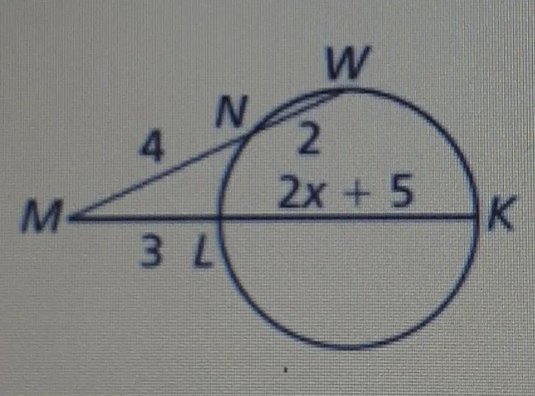 Find the value of "X" and find the measure of the indicated line segment-example-1