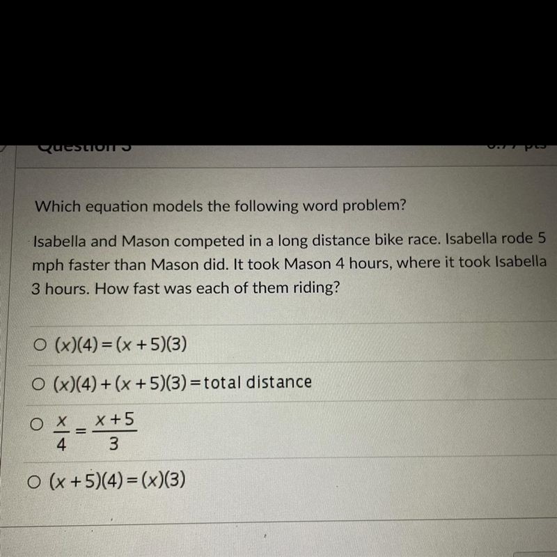 Which equation models the following word problem?Isabella and Mason competed in a-example-1