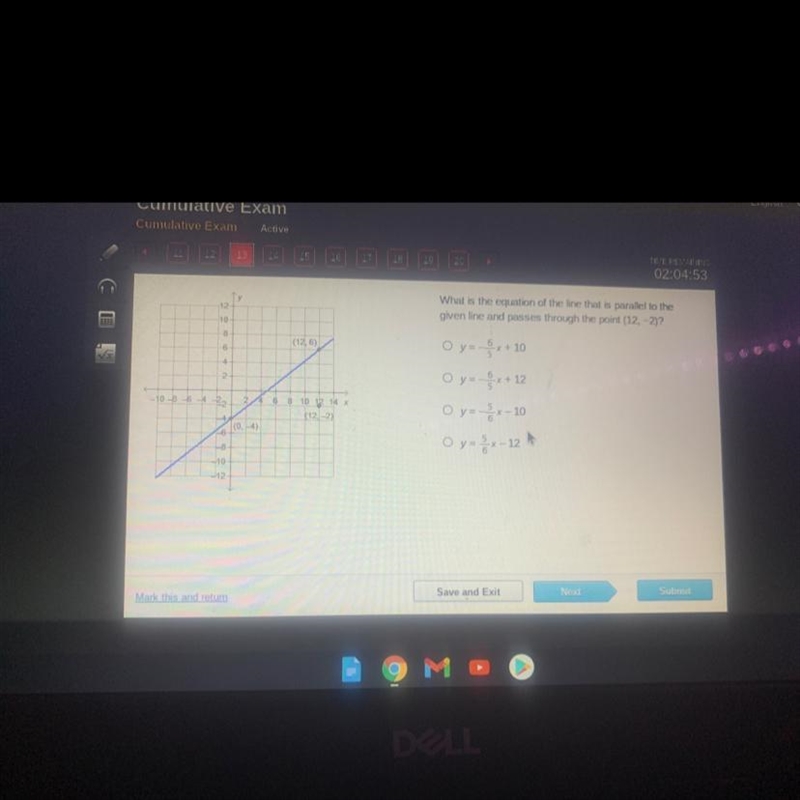 TY12What is the equation of the line that is parallel to thegiven line and passes-example-1