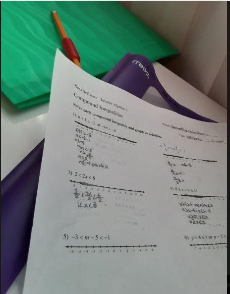 ita Software - Infinite Algebra 2 Compound Inequalities Solve each compound inequality-example-1